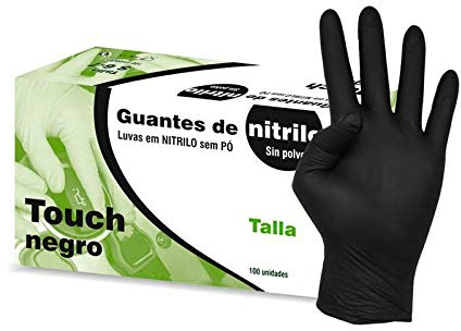 Kiepe Guanti Nitrile Touch Nero, Medio – 100 pezzi