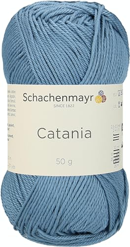Schachenmayr 9801210-00421 Handstrickgarn, 100% Baumwolle, denim, 11,5 x 5,2 x 6 cm, 50