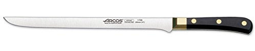 Arcos Serie Regia - Schneidmesser Schinkenmesser - Klinge Nitrum Edelstahl 250 mm - HandGriff Polyoxymethilen (POM) Farbe Schwarz und Gold