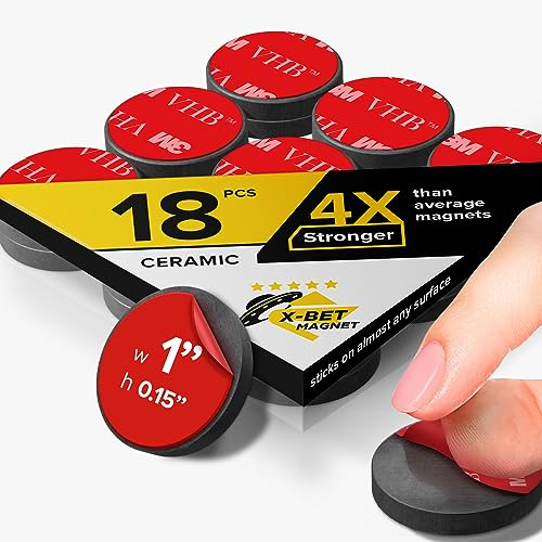 Stark 18x5 mm Selbstklebende Magnete - 18 Stück für Magnettafel, Kühlschrank und Whiteboard