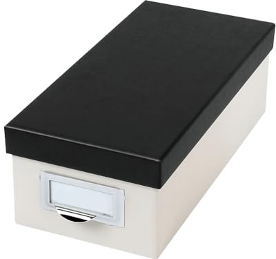 Oxford Index Card Storage Box, 3 x 5, Marble White/Black (406350)