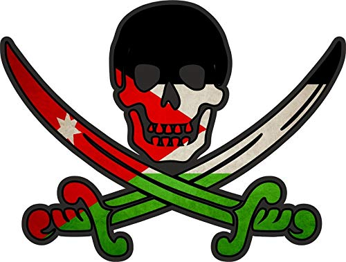 Akachafactory Sticker Aufkleber Pirat Piraten Jack Rackham Calico Flagge Fahne JOR jordanien