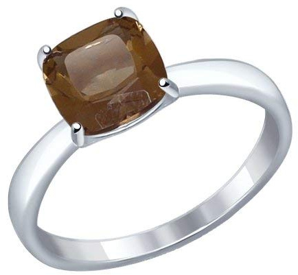 Sokolov Ring aus 925 Sterling Silber Silver mit Rauchtopas (Silber, 57 (18.1))