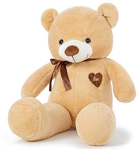 YunNasi Teddybär Groß Riesen Teddy Bär Plüschbär Kuschelbär 80cm/31.5 Inches Stofftier mit Bänder für Kinder und Freundin