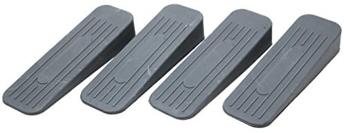 fiXte Deluxe Heavy Duty Non-Slip Rubber Door Wedge Stopper (4, Dark Grey)