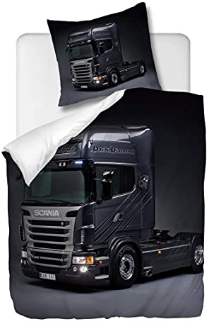 Bettwäsche Set 2 teilig,LKW Dark Diamond Bettbezüg 135 x 200 cm und 1 Kissenbezüg 80 x 80 cm,Hypoallergenic,70% Polyester/30% Lyocell Mikrofaser Schlafkomfort und mit Reißverschluss - Muster 17