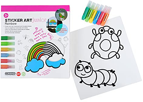 Comansi - Regenbogen, Raupe, Gänseblümchen, Blumen-Sticker für Kinder, Regenbogen: Erstellen Sie Ihre eigenen 3D-Aufkleber (1)