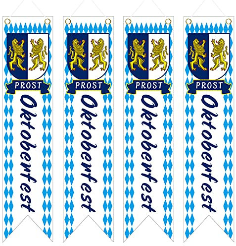 TaimeiMao 4 Stück Oktoberfest Deko Banner,Bayerisches Oktoberfest Banner,Oktoberfest Dekorationen,Oktoberfest Deko Set,Oktoberfest Party