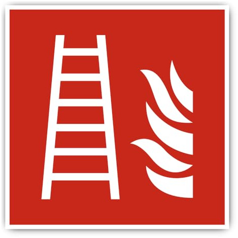 Feuerleiter Brandschutzzeichen: F003 - DIN EN ISO 7010 / ASR A1.3 - Aufkleber: 20 cm, 1 Stück