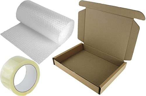 LAPTOP SHIPPING MAILING POSTAL STRONG CARDBOARD BOXES SECURE PROTECTIVE SAFE (Quantity: 5, Select Kit: 47x31x6cm+BUBBLE WRAP+TAPE)