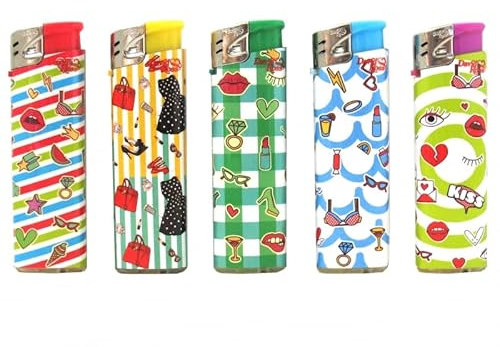 Accendini Scatto Ricaricabili MAXI GIRL David Ross Elettronici Piezo - Box da 50