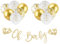 Oh Baby Girlande Gold Babyparty Deko Banner Papier und 12 Pcs Latex Luftballons (12 Zoll) Hängende Dekoration für Babyparty Baby Shower Babydusche Gender Reveal Party Taufe usw.