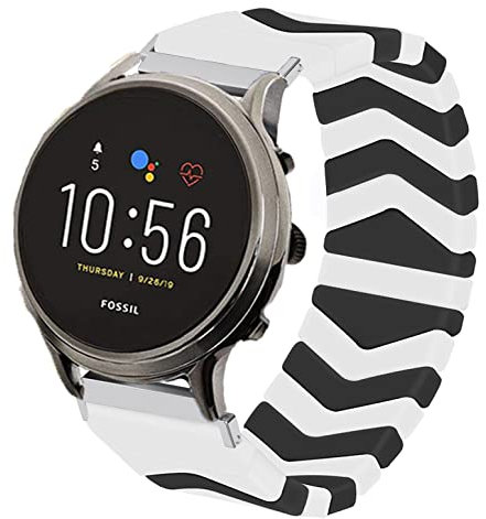 Fossil Julianna Band, Elastic Silicone Solo Loop Sport Watchband Strap Men Women Replacement Wristbands Compatible for Fossil Gen 5 Julianna/Gen 5 Carlyle/Gen 4 Explorist/Collider Hybrid Smartwatch HR