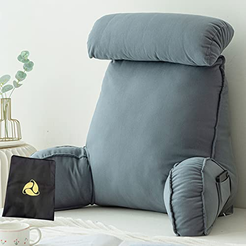 KKAIRA Lesekissen,Rückenkissen mit armlehnen,mit Abnehmbarer Nackenrolle & waschbarem Bezug,Lesen oder Spielen auf dem Bett/Sofa/Boden 75 * 40 * 50CM(Without headrest)