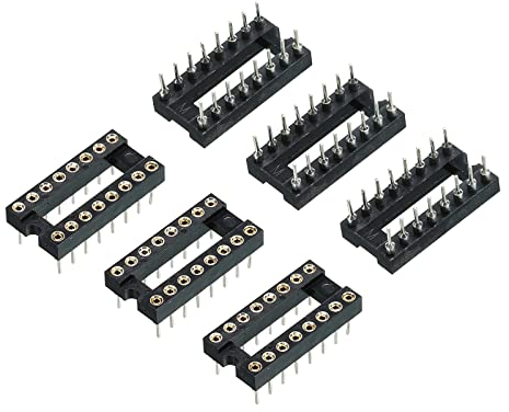 sourcing map DIP IC Chip Sockel Adapter Flach Pin 16P 2.54mm Pitch IC Sockel für PCB Board Chip, 6 Pack