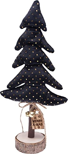 Trend Line Dekofigur Tannenbaum 29 x 13 cm schwarz-Gold Dekofigur