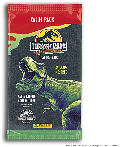 Panini Jurassic Movie 3 Trading Cards zum 30. Geburtstag, Fat Pack, 24 Karten + 2 gratis 004634B26FPF
