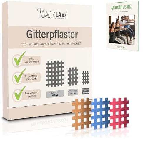 BACKLAxx ® cicatrizantes de primera calidad – Apositos adhesivos en 3 tamaños tipo a b c – eBook gratuito con 60 ejemplos – Parches acupuntura (Colorido mixto Talla C)