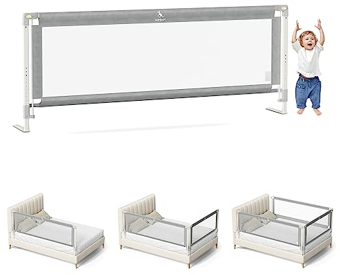 Aomdom bettschutzgitter für Kinder 200cm,extra hohe 11 Stufen der Höhenanpassung, rausfallschutz Bett Kleinkindbettschiene für Box Spring & Latten - für Kinderbetten, Zwilling, Doppelbett