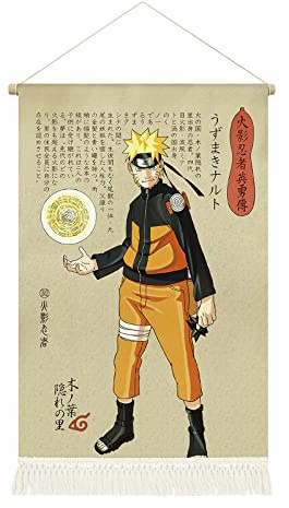 CosplayStudio Ninja Anime Rollbild/Kakemono aus Stoff | Anime Poster | 39x65cm | Motiv: Uzumaki