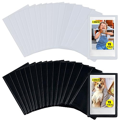 CAIYOULE Mini-Bilderrahmen, magnetisch, 7,6 cm, 30 Stück, für Polaroid-Magnete für Kühlschrank, 6,3 x 8,9 cm, kleine Brieftaschengröße, Bilderrahmen, Fotohalter