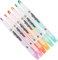 6Pcs Fluorescent Pens Markers pencil Highlighters Broad Tip liquid highlighter bicuspid viewing window plastic Watercolor Highlighter Pens colour pencil Clear View Highlighters