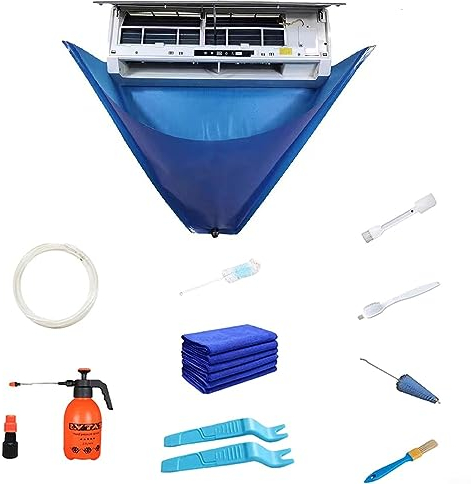 Kit de cubierta de limpieza de aire acondicionado, herramientas de limpieza de cubierta de aire acondicionado, bolsa de lavado de aire acondicionado