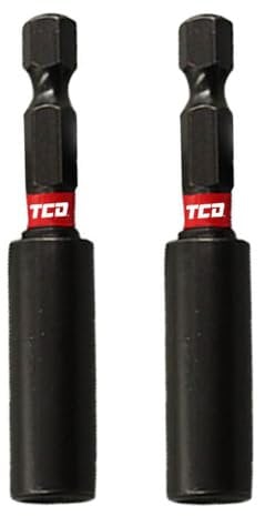 Magnetic Bit Holders Shock Resistant Impact Duty - 1/4 Inch Hex Shank, 60mm Long - Fit's Most Powertool Manufacturers - Boost Precision, Efficiency and Durability with TCD's Mag Bit Holders!
