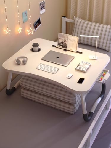 DoUxie Laptop Bed Table/Foldable/with Cup Holder/Laptop Bed Desk/with/Storage/Trailer/Bed Tray Table/Laptop Desk/for/Working/Eating/Writing/Gaming