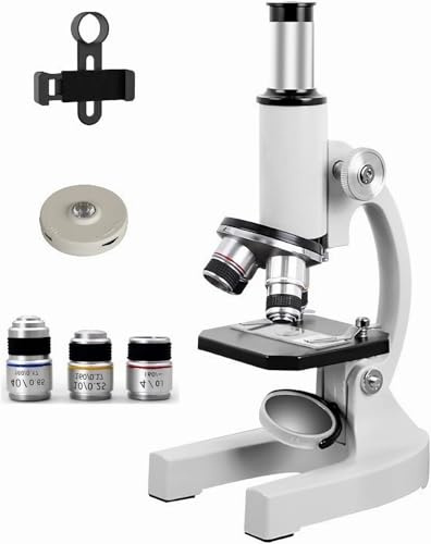 Microscopio didattico biologico per studenti, con clip telefonica, campione biologico e luce di riempimento (2)