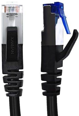 XANHAM Cat6 Crossover Ethernet Cable Shielded 10FT T-568A to T-568B RJ45 Male to Male FTP Network LAN Patch Cord, Black