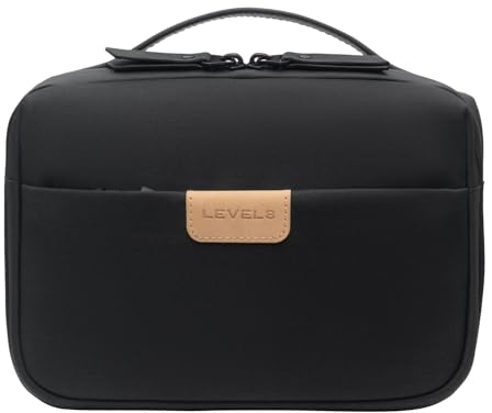 LEVEL8 Trousse de Toilette Trousse de Voyage Grande Trousse de Toilette Femme Claire pour Taille S Conteneur Noir