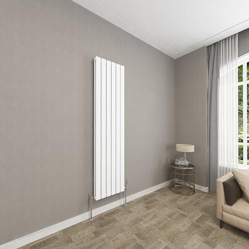 Sky bathroom | 1600x408mm Vertical Designer Radiators White Flat Panel Double Panel Central Heating Radiator