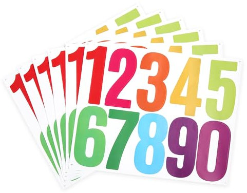 HASWARE Mailbox Numbers: 6 Sheets Number Stickers - Waterproof and Self Adhesive for Address, Sign, Door (3 Color 60 Pcs)