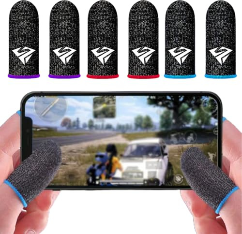 WHYCNJL 6 Pezzi Pubg Mobile Game Finger Sleeve Finger Sleeve Per Giochi Professionale Touch Screen Thumb Sleeve Traspirante Anti-Sudore Alta Sensibilità Per Giochi