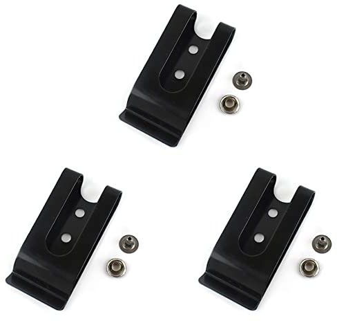 30Pcs 56X25mm Double Holes Metal Spring Belt Sheath Clip Clasp Buckles Accessories with 8mm Cap Studs Screws