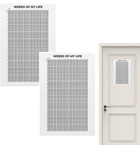 2 Stück Wochenkalender Meines Lebens, 4000 Inspirierende Zitate Für Den Lebenskalender, Wanddekoration Mit Motivierenden Zitaten, Wochenposter Als Heimdekoration Für Die Tür