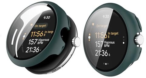 TINGYR 2 Stück Hülle Kompatibel mit Google Pixel Watch 3 45mm, PC + Gehärtetes Glas zum Schutz des Bildschirms, Anti-Drop, Schutzhülle Kompatibel mit Google Pixel Watch 3 45mm.