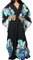 Bsubseach Women Ethnic Print Kaftan Beach Dress Plus Size Swimsuit Cover Up Blue Peony