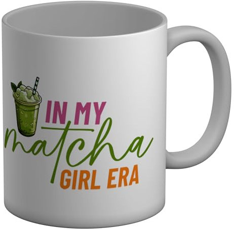 Shopagift in My Matcha Girl Era Mug Japan Green Tea White 11oz Large Ceramic Cup