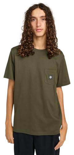 Element Icon Label Pocket - Short Sleeve T-Shirt - Men - Brown.
