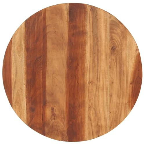 Myheimly Tischplatte Massivholzplatte Holzplatte Ersatztischplatte Holz Platte für Couchtisch Beistelltisch Rund massives Sheesham-Holz,70 cm 15-16 mm