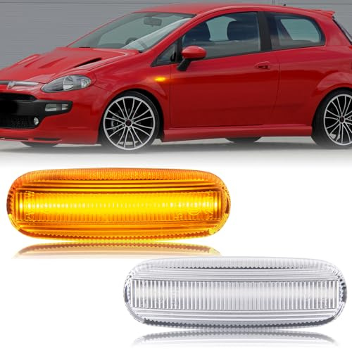 OZ-LAMPE LED Blinker Seitenblinker für Fiat Doblo Fiorino Grande Idea Linea Multipla Panda Punto EVO QUBO STILO MULTI,Blinker mit Canbus Fehlerfrei,Schwarz