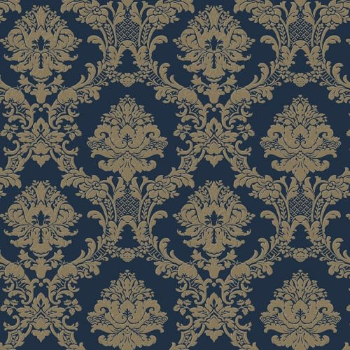 Galerie CI38213 Classic Silks 4 Classic Damask Blue Wallpaper