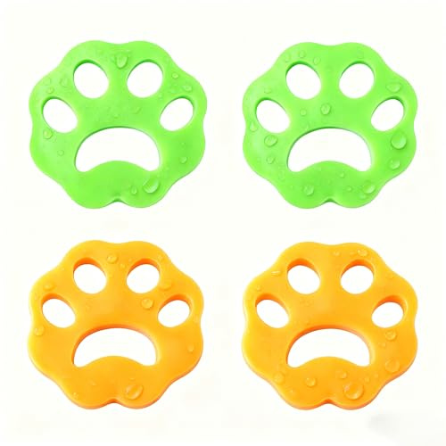 Jidyllic Atrapa Pelos Lavadora Mascotas,4 Pcs Eliminador de Pelo de Animales Bolas Atrapa Pelos de Silicona para Lavadora Elimina Pelos y Pelusas en Secadora y Lavadora