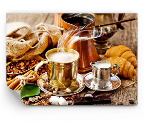 Fototapete 200x140cm Moderne Tapeten Küche - 5217 - WF1 | Kaffee Standard Wand Dekoration Wandtapete Motivtapeten Bildtapete Wohnzimmer Schlafzimmer Wanddeko Kunstdruck Art Wallpaper
