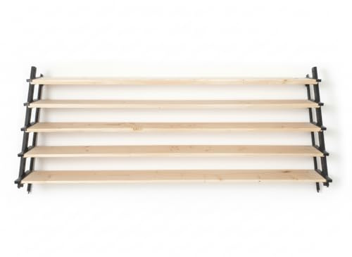 Slat Pergola Kit with 1 Plastic Slat Set and 5 Supporting Wood Beams Made of Partially Dried Spruce Wood - Weatherproof Sun Protection System for Patio & Garden - DIY (Anthracite)