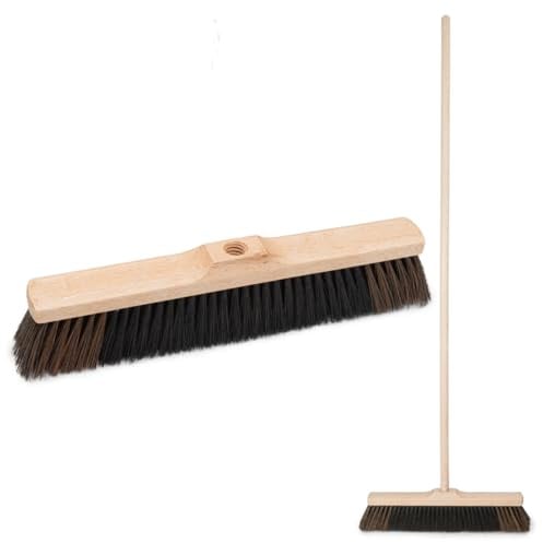 Zimmerbesen 40 cm mit 120 cm Buchenholzstiel – Kehrbesen mit 22 mm Gewinde und weichen PET-Borsten für Innen & Außen