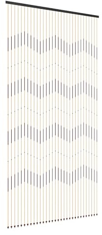 Beaudreaul Bambus Tür Vorhang Wellig Türvorhänge Fensterdekoration Raumteiler Türgardine 90x200cm Türvorhang, für Wohnzimmern, Balkonen, Geschäften usw