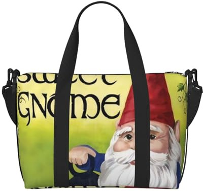 Bunte Zwerge gemusterte Seesack, tragbare Umhängetasche, geeignet für Fitness, Pendeln, Reisen.